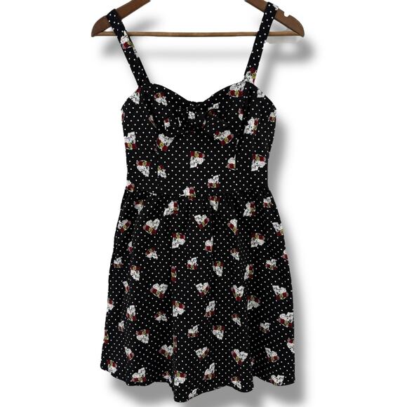 Hot Topic Skull Flower Polka Dot Mini Dress Size Small Punk Goth Halloween - Picture 2 of 6